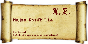 Majsa Rozália névjegykártya